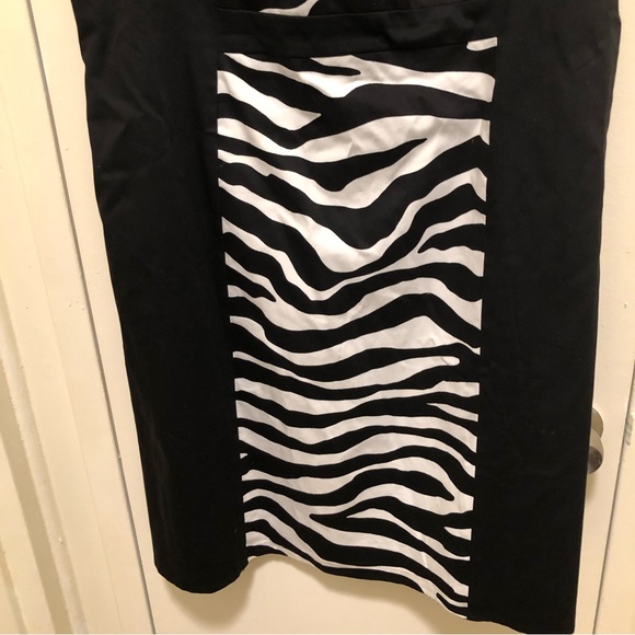 Jones Studio W Size 18 W Black with Black/White Panel Cap Sleeve Sheath Dress - Picture 4 of 12